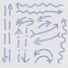 Doodle arrow on cell sheet