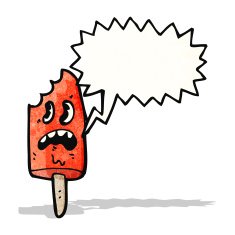 cartoon ice lolly with bite missing
