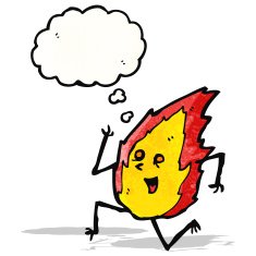 running flame cartoon