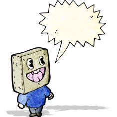 cartoon man with bag on head N5