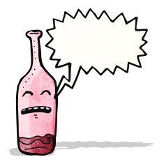 cartoon wine bottle with face