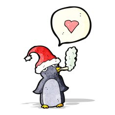 cartoon penguin smoking cigarette N4