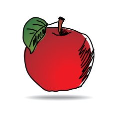 Freehand drawing apple icon