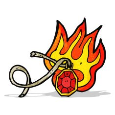 cartoon flaming gem