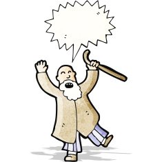 cartoon old man shouting N4