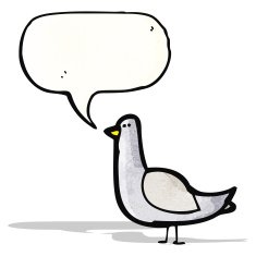 cartoon bird with speech bubble N332