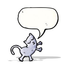 funny cartoon cat with speech bubble N21