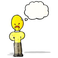 cartoon man with light bulb head N2
