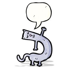 funny cartoon cat with speech bubble N22