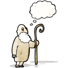 cartoon old sheperd man