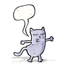 funny cartoon cat with speech bubble N23