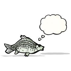 cartoon fish with thought bubble N110