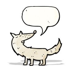 cartoon wolf with speech bubble N41