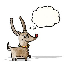 cartoon reindeer with thought bubble N6