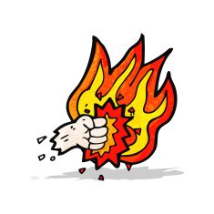 flaming fist punch cartoon