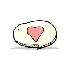 cartoon speech bubble with love heart