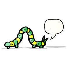 cartoon crawling caterpillar