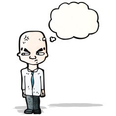 cartoon huge brain man