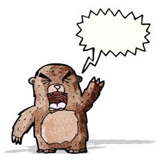 cartoon angry bear