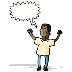 happy cartoon man with speech bubble N2