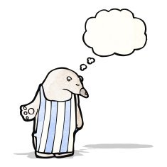 cartoon mother polar bear in apron