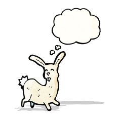cartoon rabbit with thought bubble N109