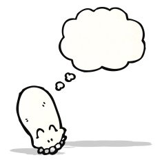cartoon skull thinking