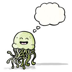 happy cartoon jellyfish