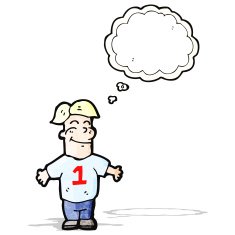 cartoon boy with thought bubble N15
