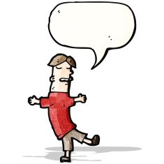 cartoon man with speech bubble N30