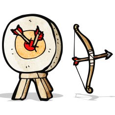 archery target and bow cartoon