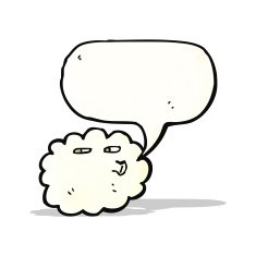 cartoon cloud with speech bubble N38