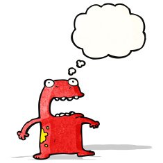 cartoon frog panicking