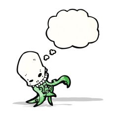 spooky tentacle skull monster cartoon N2