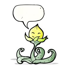 cartoon flower with speech bubble N56