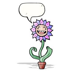 cartoon flower with speech bubble N62