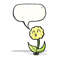 cartoon flower with speech bubble N63