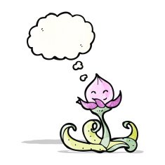 cartoon flower with thought bubble N45