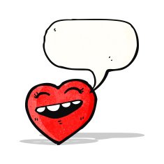 cartoon heart with speech bubble