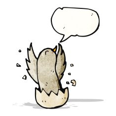 cartoon bird singing N14