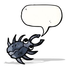 cartoon beetle with speech bubble N2