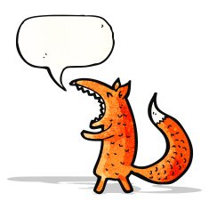 cartoon fox with speech bubble N21