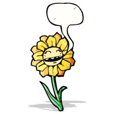 cartoon flower with speech bubble N66