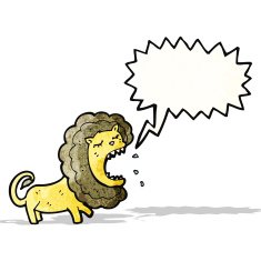 cartoon roaring lion N3