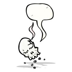 cartoon gun shot skull
