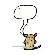 cartoon mouse with speech bubble N21