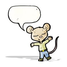 cartoon mouse with speech bubble N22