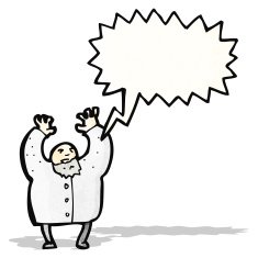 cartoon shouting mad scientist