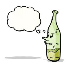 cartoon wine bottle with face N4