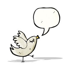 cartoon bird with speech bubble N336